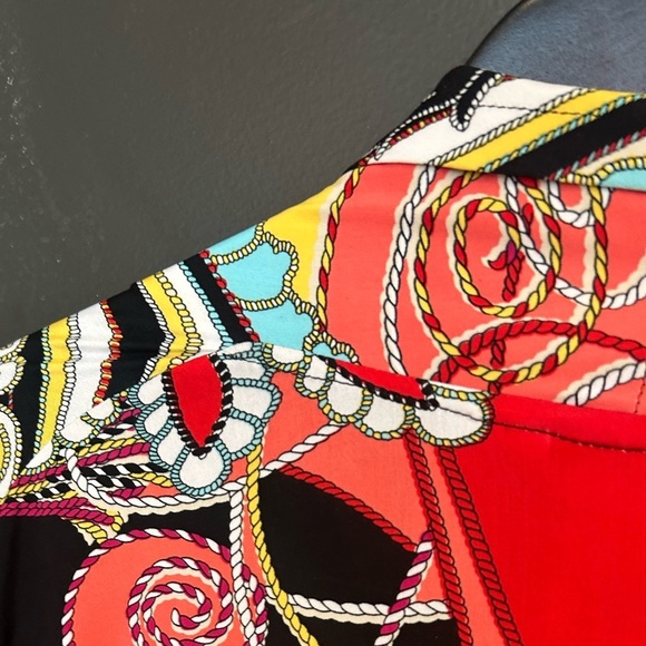 Diamond Tea M EUC tasseled hidden snap vintage robe- unbelievably bright & FAB - Picture 8 of 15